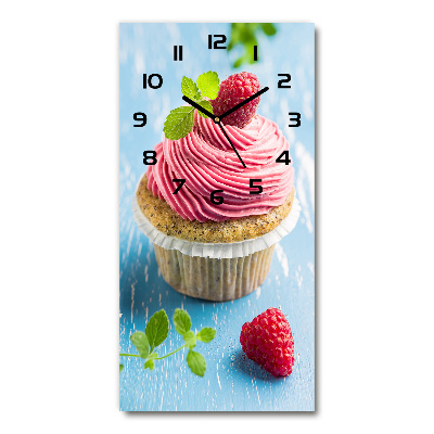 Moderne wanduhr Himbeer-Cupcake