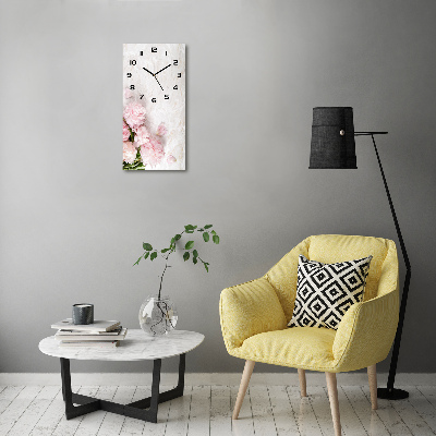 Moderne wanduhr Pfingstrosen Marmor