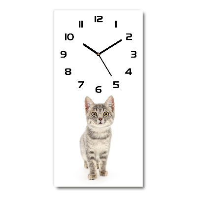 Moderne wanduhr Graue Katze