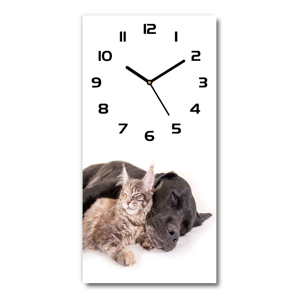 Wanduhr Hund und Katze