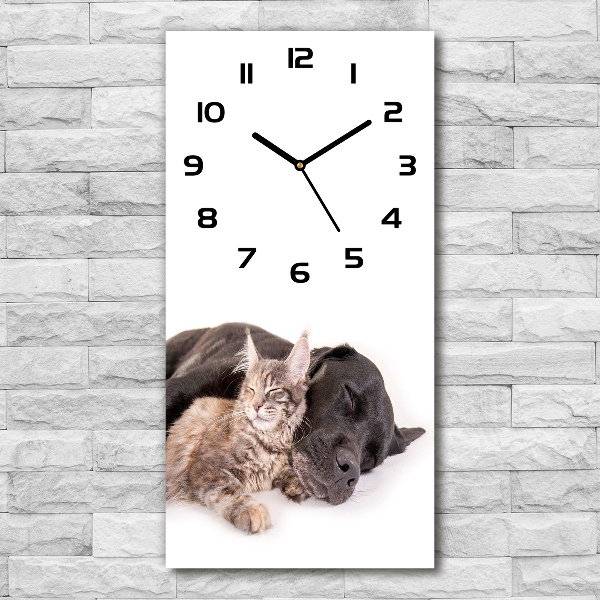 Wanduhr Hund und Katze