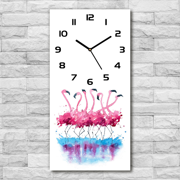 Wanduhr Flamingos
