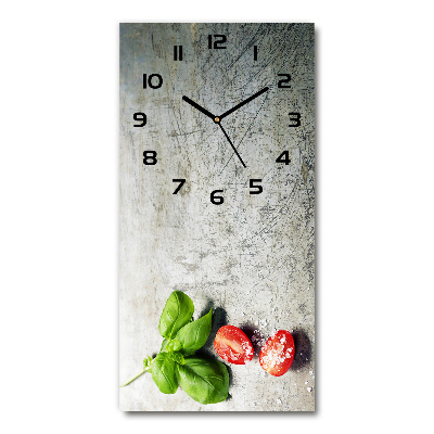 Moderne wanduhr Tomaten und Basilikum