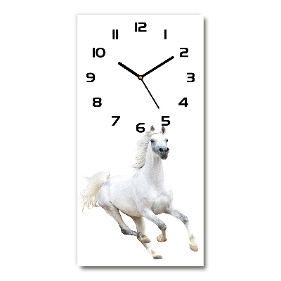 Moderne wanduhr Ein weißes Pferd im Galopp