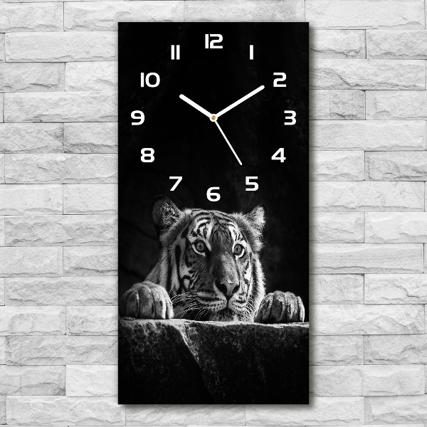 Wanduhr aus glas Tiger