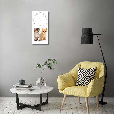 Wanduhr aus glas Braune und rote Katze