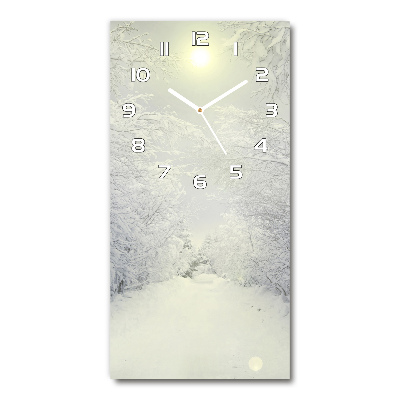 Wanduhr aus glas Wald im Winter