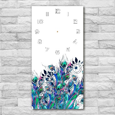 Vertikale Uhr Pfauenfedern