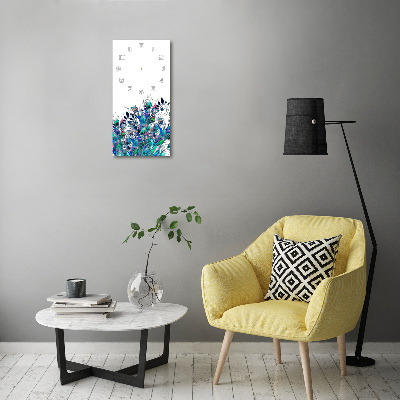 Vertikale Uhr Pfauenfedern