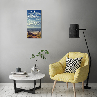 Wanduhr aus glas Weg zum Strand