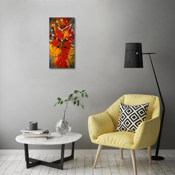 Wanduhr aus glas Gewürze