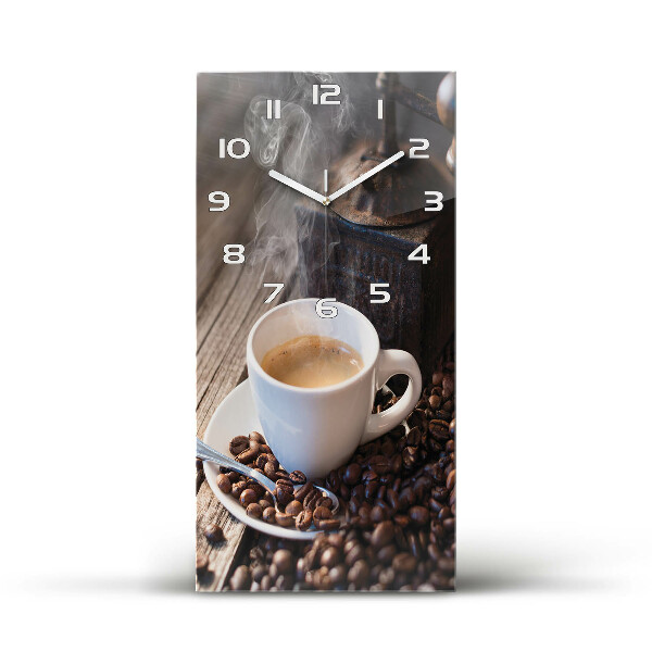 Wanduhr aus glas Eine Tasse Kaffee