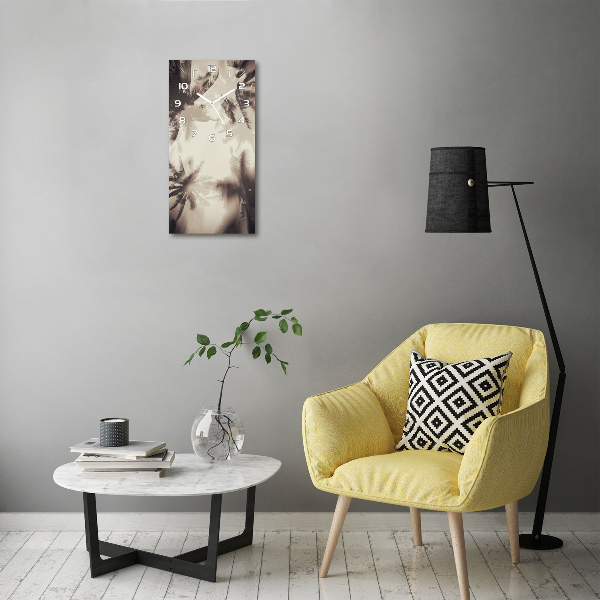 Wanduhr aus glas Palmen