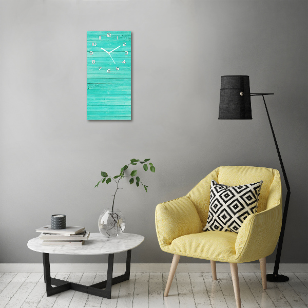 Wanduhr aus glas Grüne Bretter