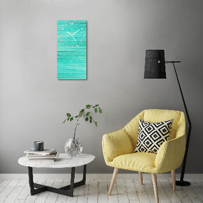 Wanduhr aus glas Grüne Bretter