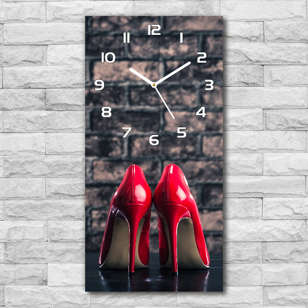 Wanduhr aus glas Rote High Heels