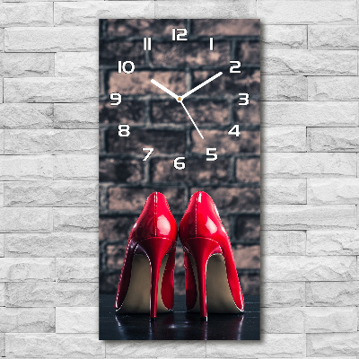 Wanduhr aus glas Rote High Heels