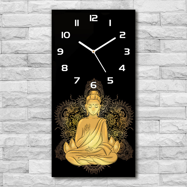 Wanduhr aus glas Buddha und Mandala