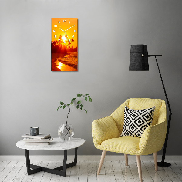 Wanduhr aus glas Tropischer Strand