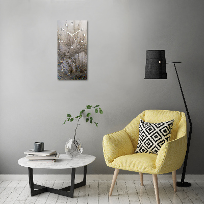 Wanduhr aus glas Löwenzahnsamen