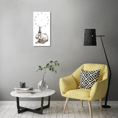 Vertikale Uhr Wein und Snacks