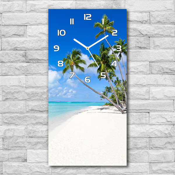 Wanduhr aus glas Tropischer Strand