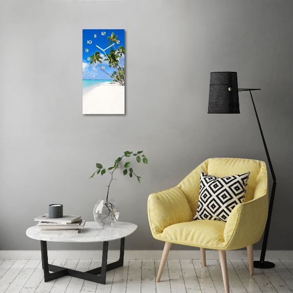 Wanduhr aus glas Tropischer Strand