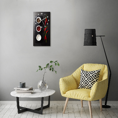 Wanduhr aus glas Gewürze und Paprika