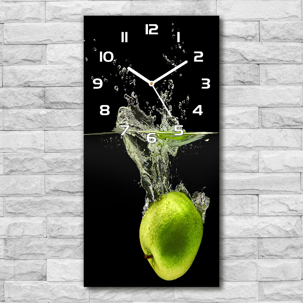 Wanduhr aus glas Grüne Äpfel