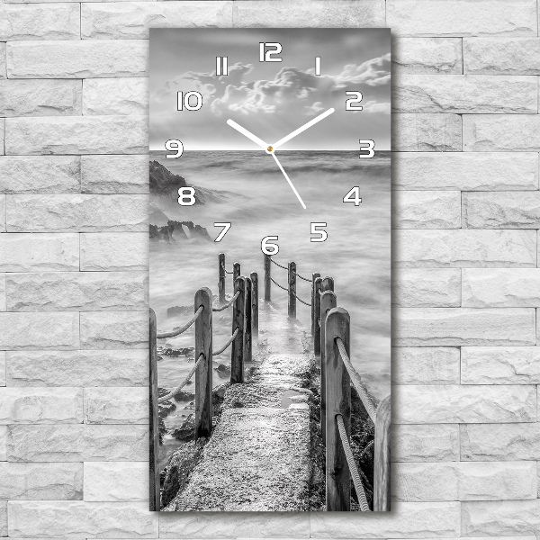 Wanduhr aus glas Weg am Meer