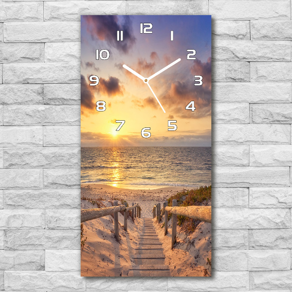 Wanduhr aus glas Weg zum Strand