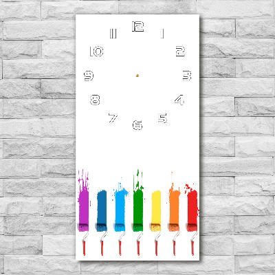 Wanduhr aus glas Farbrollen