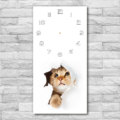 Wanduhr aus glas Katze