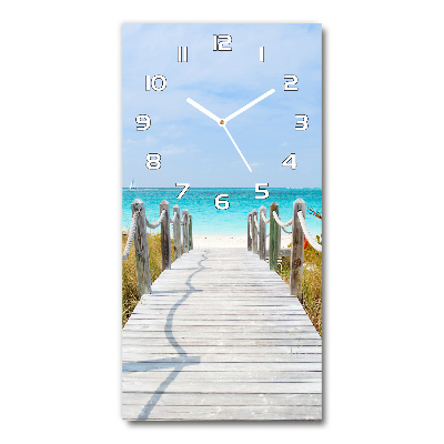 Wanduhr aus glas Weg zum Strand