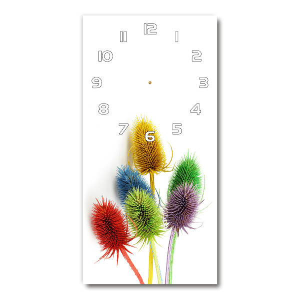 Wanduhr aus glas Distel