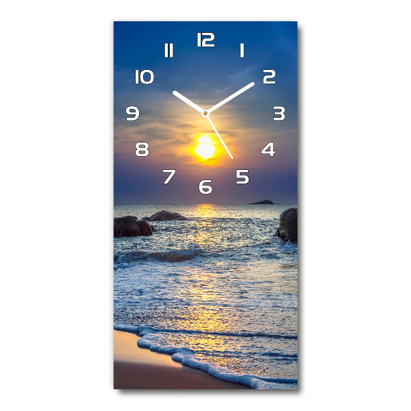 Wanduhr aus glas Sunset Beach