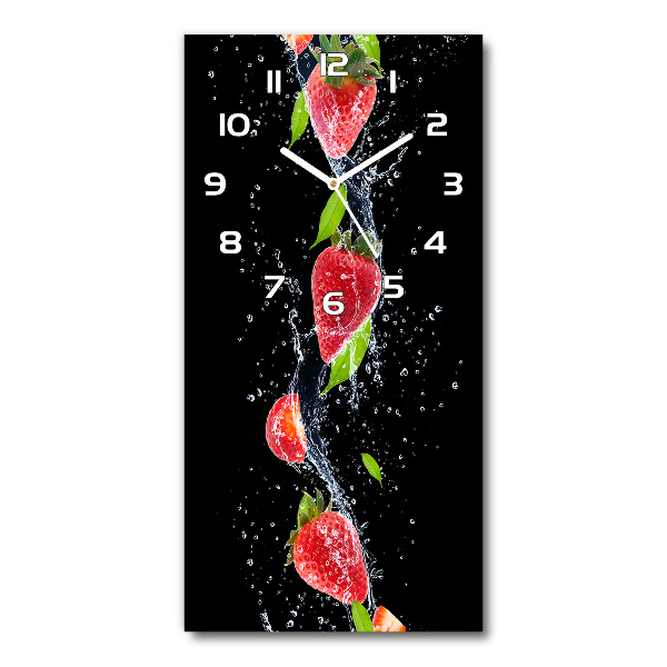 Wanduhr aus glas Erdbeeren