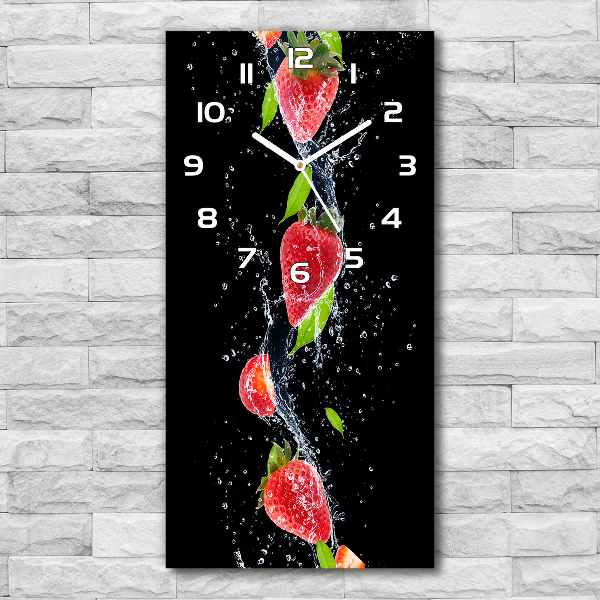 Wanduhr aus glas Erdbeeren