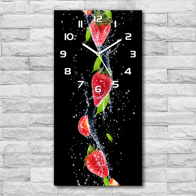 Wanduhr aus glas Erdbeeren