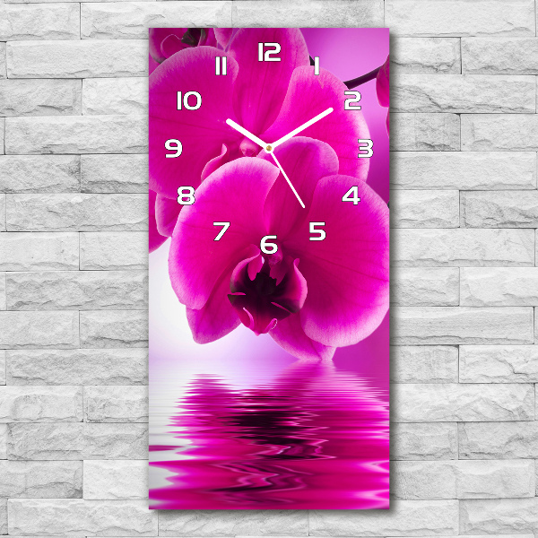 Vertikale Uhr Rosa Orchidee
