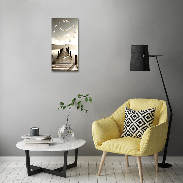 Vertikale Uhr Holzsteg