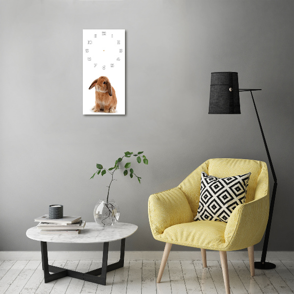 Wanduhr aus glas Kaninchen