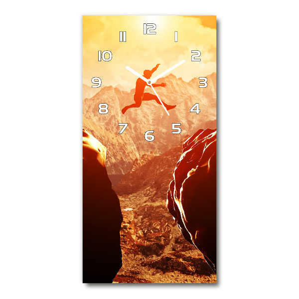 Wanduhr aus glas Spring über den Abgrund