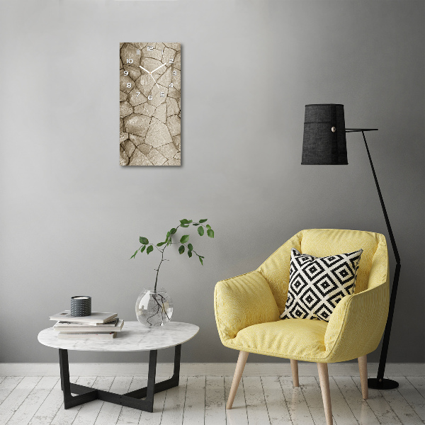 Wanduhr aus glas Steinmauer