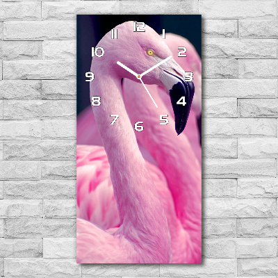 Wanduhr aus glas Flamingos