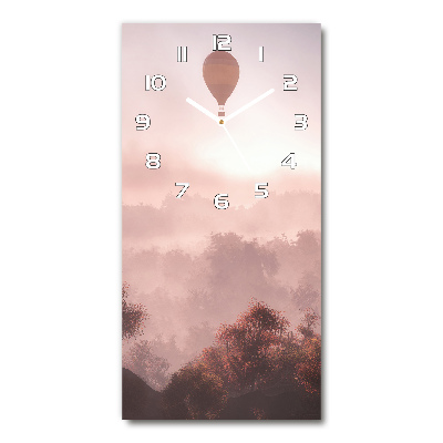 Wanduhr aus glas Fliegende Ballons Wald