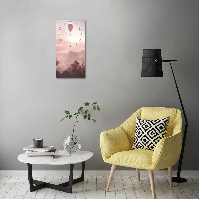 Wanduhr aus glas Fliegende Ballons Wald