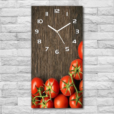 Wanduhr aus glas Tomaten