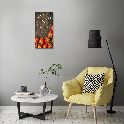 Wanduhr aus glas Tomaten