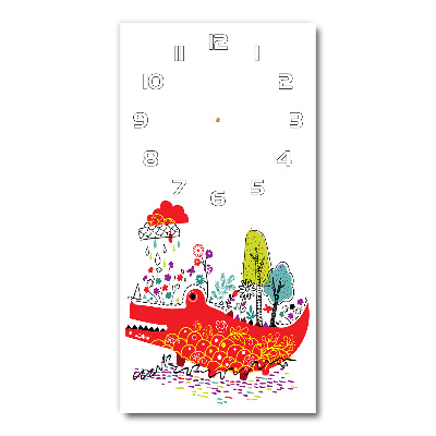 Wanduhr aus glas Krokodil